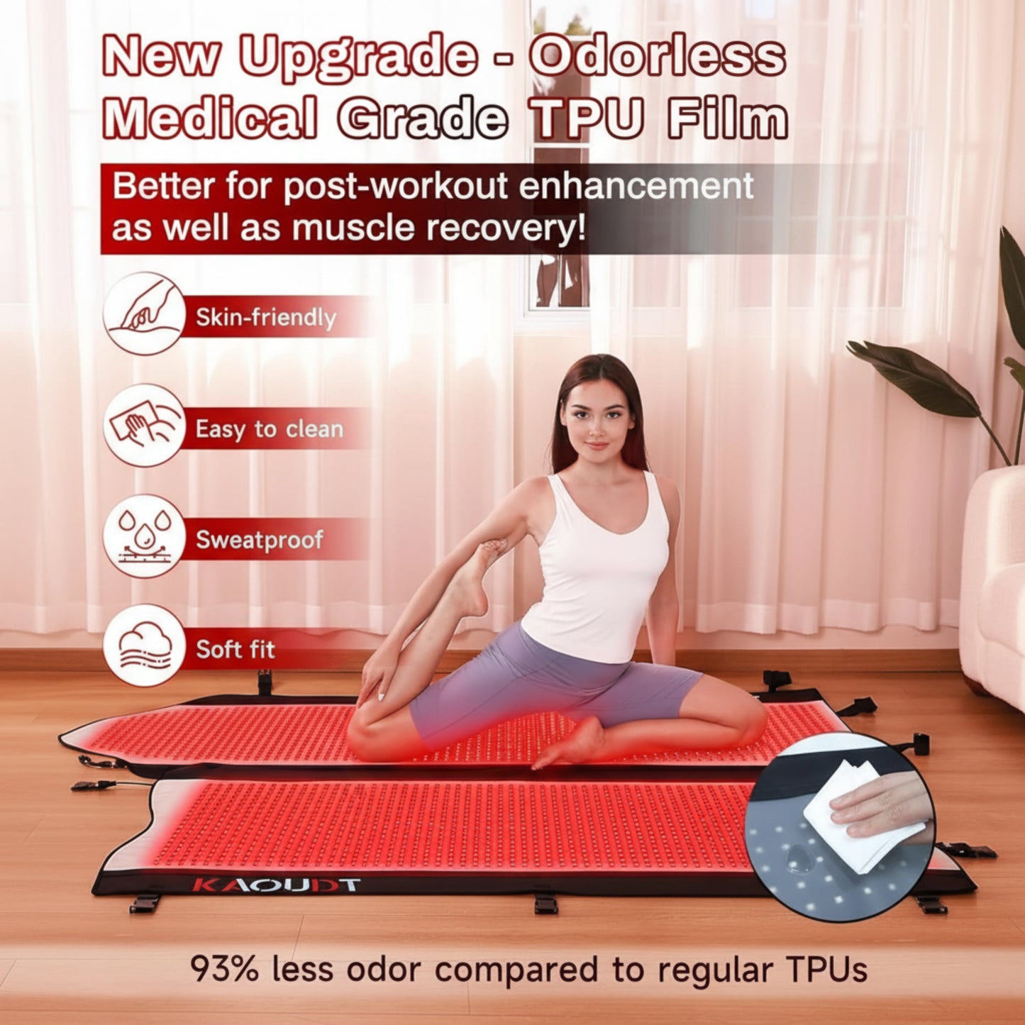 71''X 33'' Red Light Therapy Mat for Full Body Pain Relief, FSA&HSA Eligible Infrared Light Therapy Blanket for Home Use Smooth Renewal
