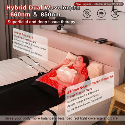 71''X 33'' Red Light Therapy Mat for Full Body Pain Relief, FSA&HSA Eligible Infrared Light Therapy Blanket for Home Use