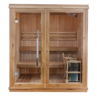 Charleston 4-Person Indoor Traditional Sauna Double Bench